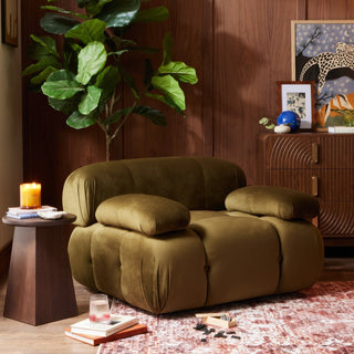Bondi Armchair Black & Feather - Rich Green