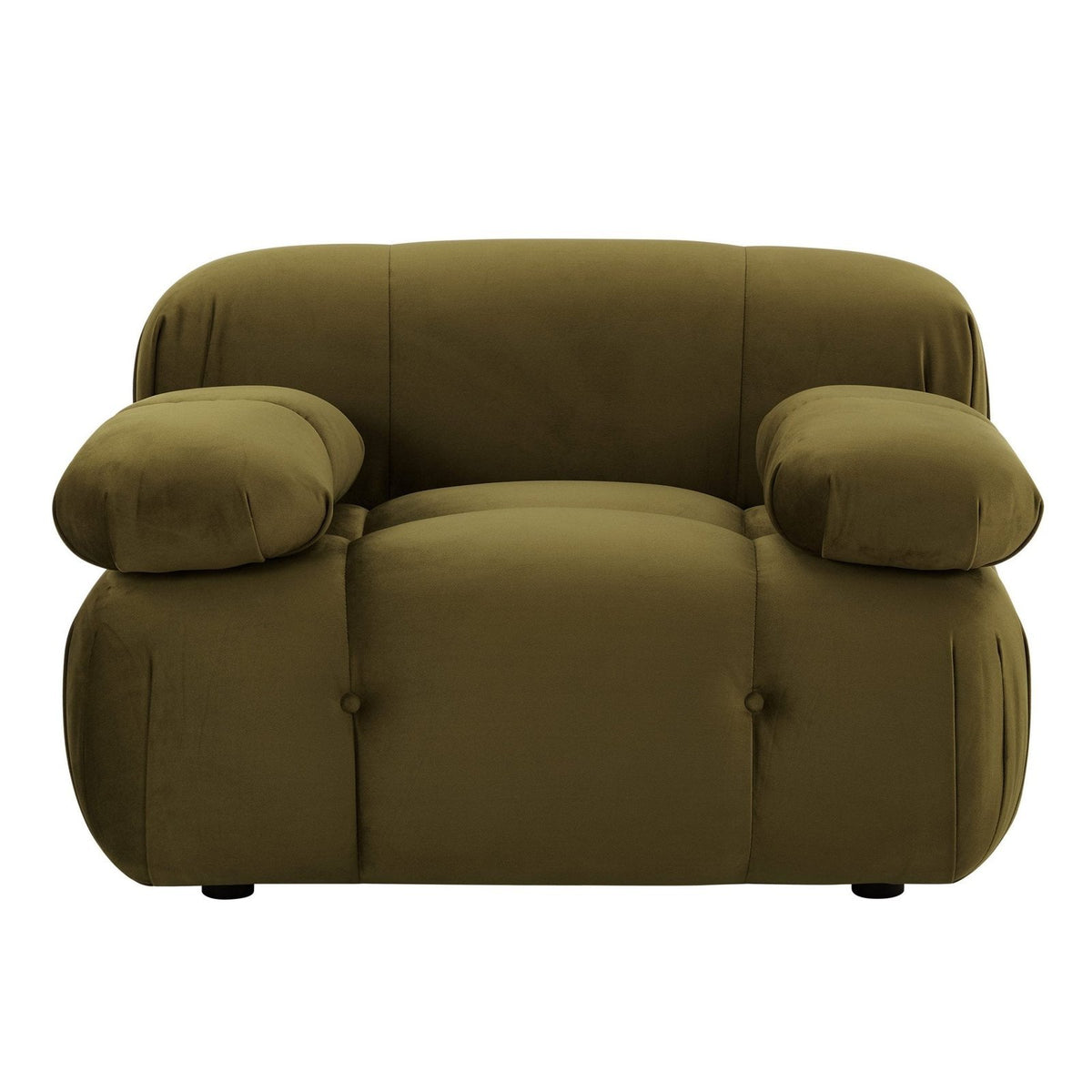 Bondi Armchair Black & Feather - Rich Green