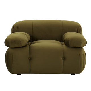 Bondi Armchair Black & Feather - Rich Green