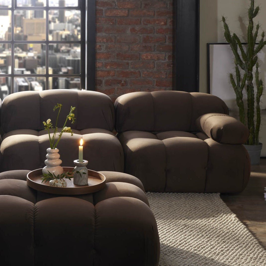 Bondi Pouffe - Cappuccino – Black & Feather