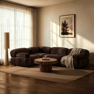 Bondi Small Left Hand L Shape Sofa - Cappuccino – Black & Feather