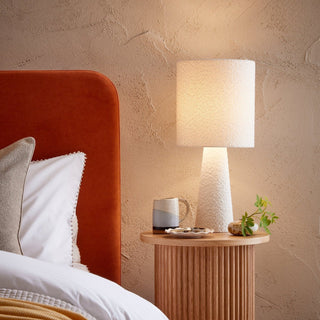 Boucle Black & Feather Table Lamp