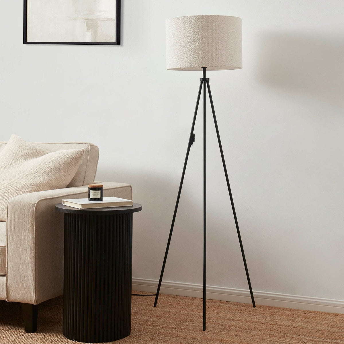 Boucle Floor Lamp - Ecru – Feather & Black