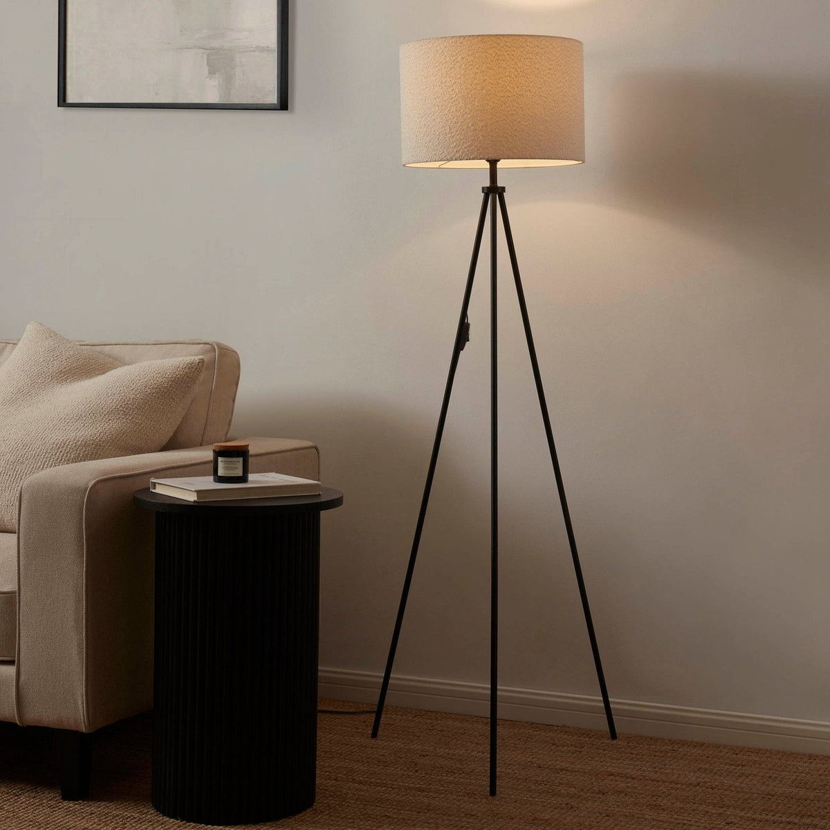 Boucle Floor Lamp - Ecru – Feather & Black