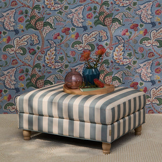 Brea Footstool - Blue Stripe with Whitewash Legs – Laura Ashley