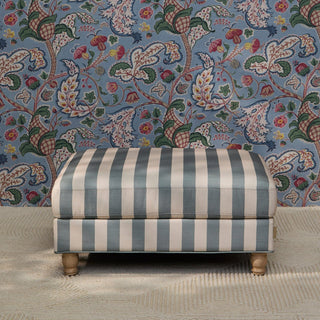Brea Footstool - Blue Stripe with Whitewash Legs – Laura Ashley