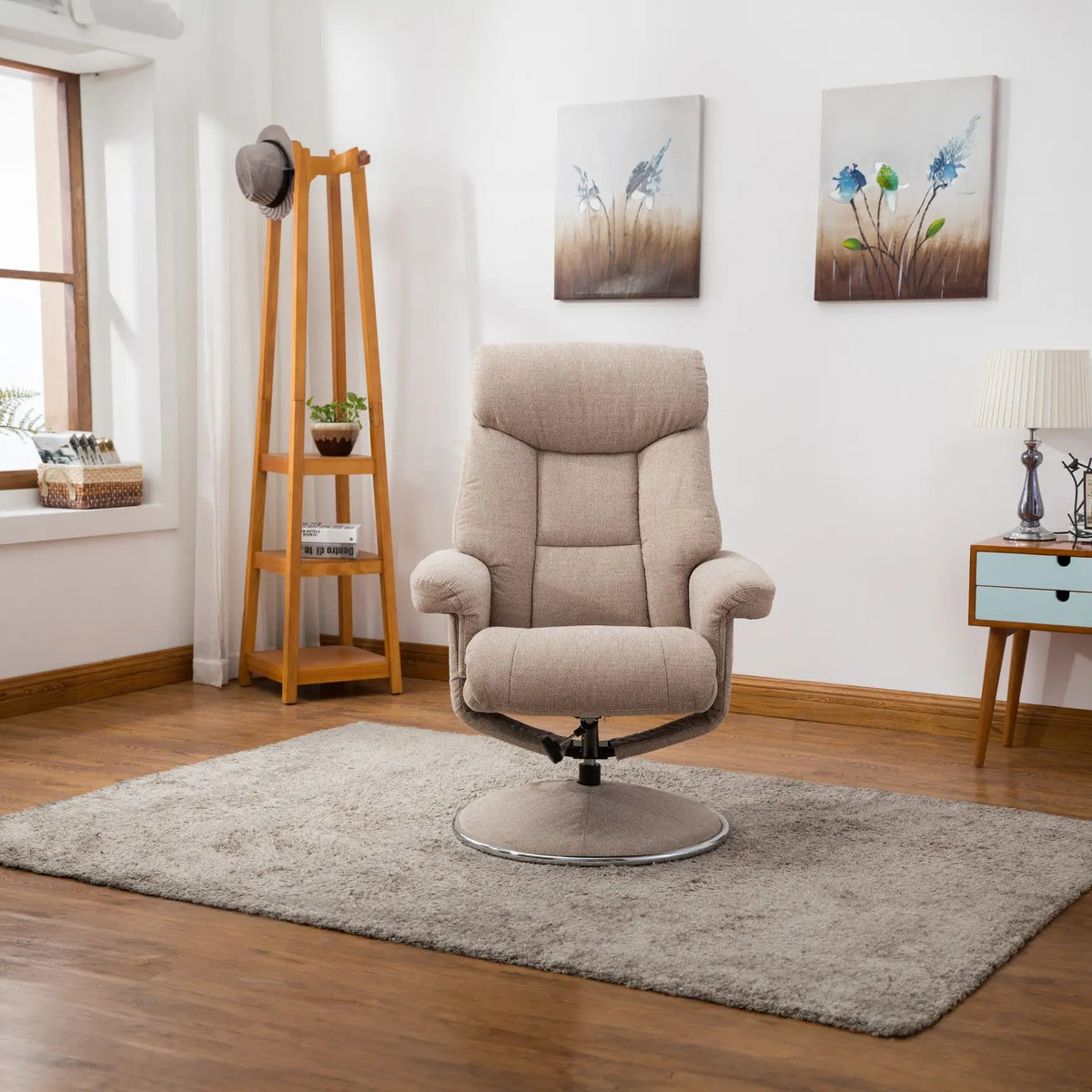 Bridge Fabric Swivel Chair and Footstool – Laura & Ashley