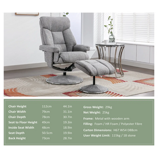 Bridge Fabric Swivel Chair and Footstool – Laura & Ashley
