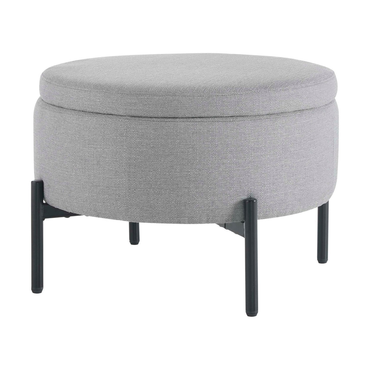 Bristol Pouffe Black & Feather - Mid Grey