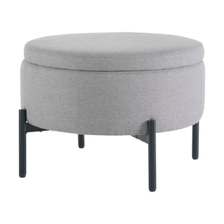 Bristol Pouffe Black & Feather - Mid Grey