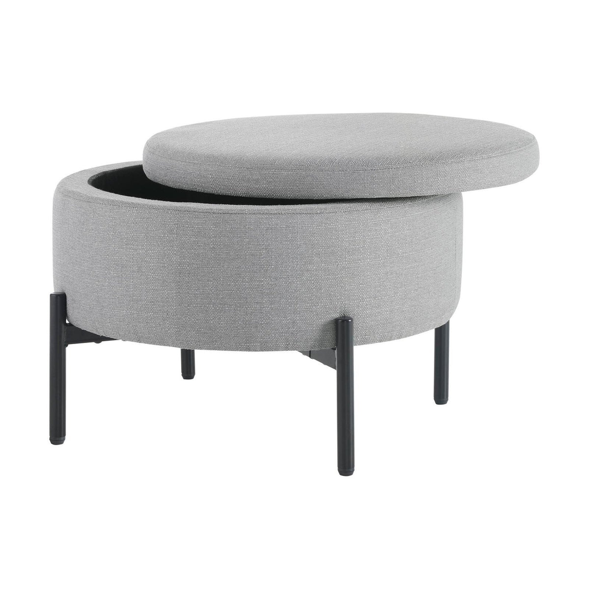 Bristol Pouffe Black & Feather - Mid Grey