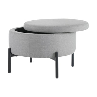 Bristol Pouffe Black & Feather - Mid Grey