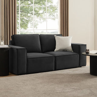 Brooklyn 2 Seater Feather & Black Sofa - Ink