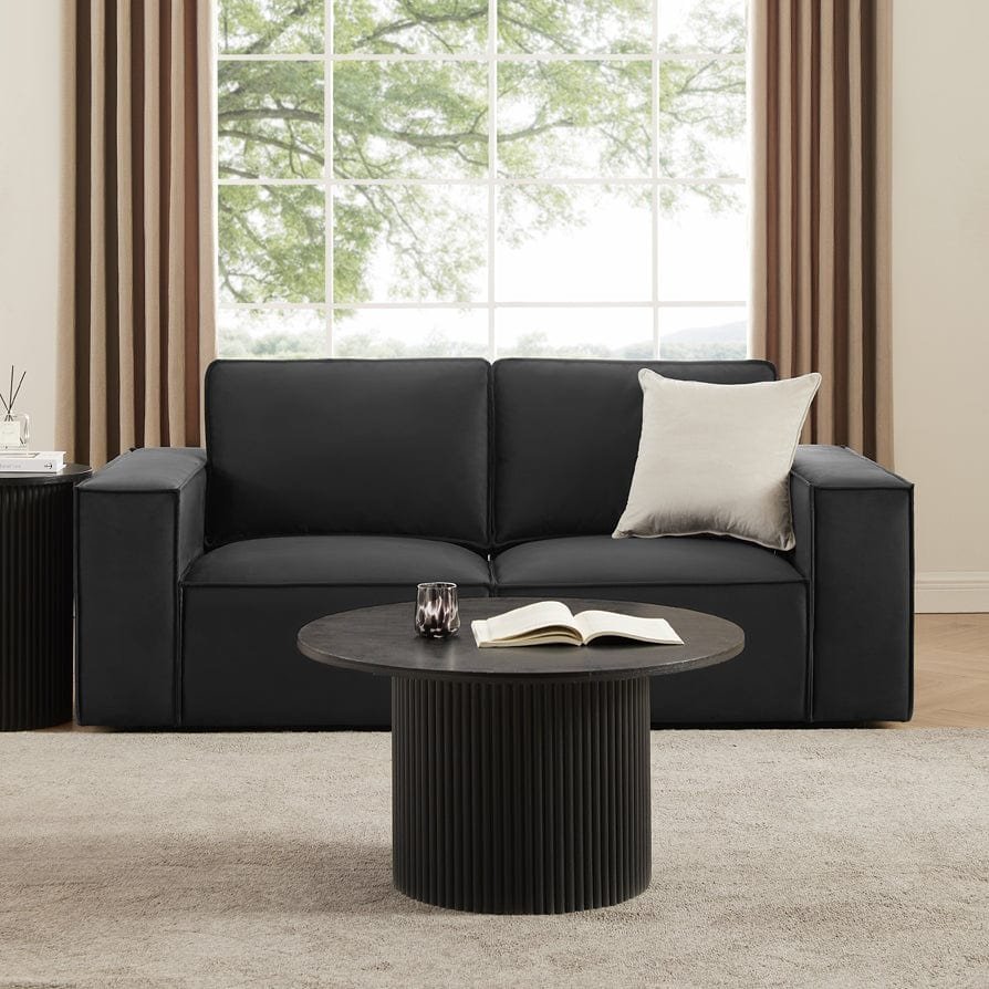 Brooklyn 2 Seater Feather & Black Sofa - Ink