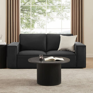 Brooklyn 2 Seater Feather & Black Sofa - Ink