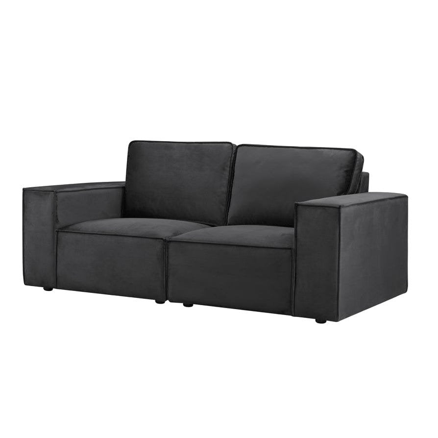 Brooklyn 2 Seater Feather & Black Sofa - Ink