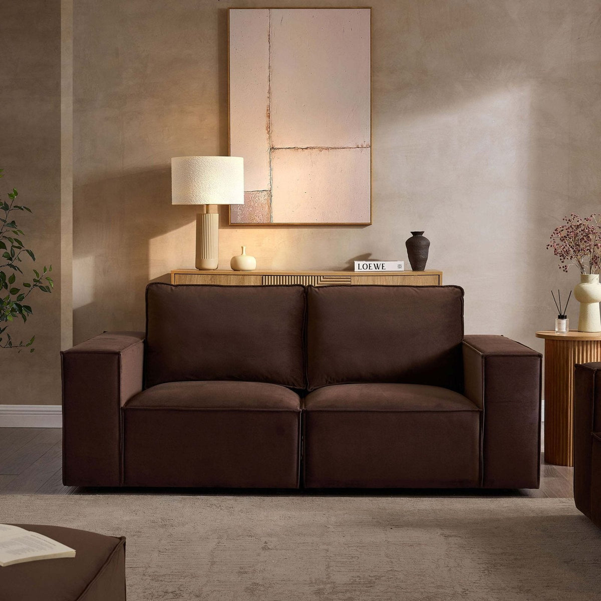 Brooklyn 2 Seater Sofa - Cappuccino – Feather & Black