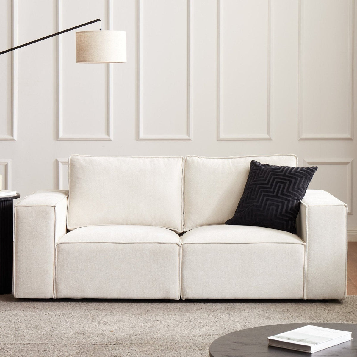 Brooklyn 2 Seater Sofa - Ivory – Black & Feather