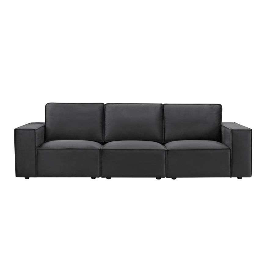 Brooklyn 3 Seater Black & Feather Sofa - Ink