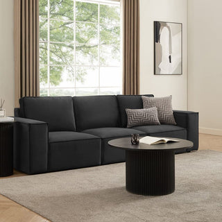 Brooklyn 3 Seater Black & Feather Sofa - Ink