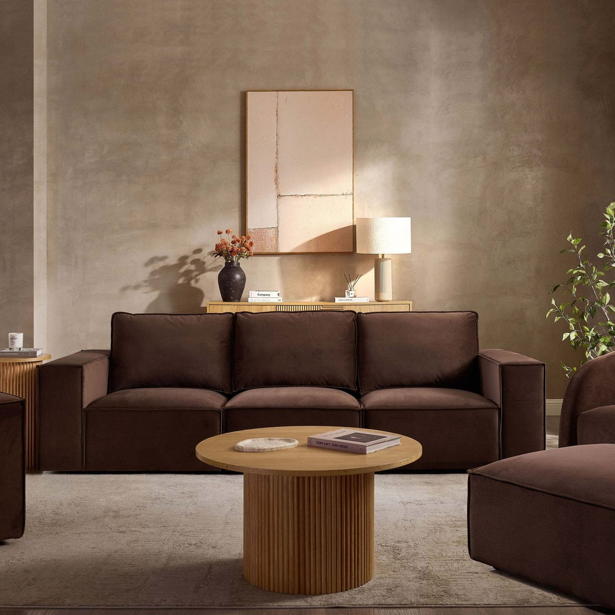 Brooklyn 3 Seater Sofa - Cappuccino – Feather & Black
