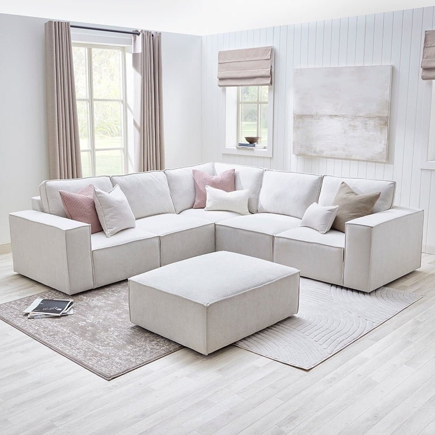 Brooklyn Large Left Hand Corner Sofa - Ivory – Black & Feather