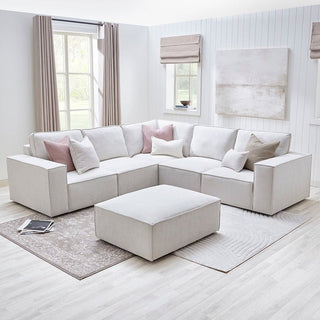 Brooklyn Large Left Hand Corner Sofa - Ivory – Black & Feather