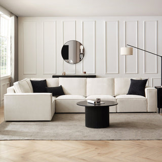 Brooklyn Large Left Hand L-Shape Sofa - Ivory – Feather & Black