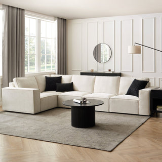 Brooklyn Large Left Hand L-Shape Sofa - Ivory – Feather & Black