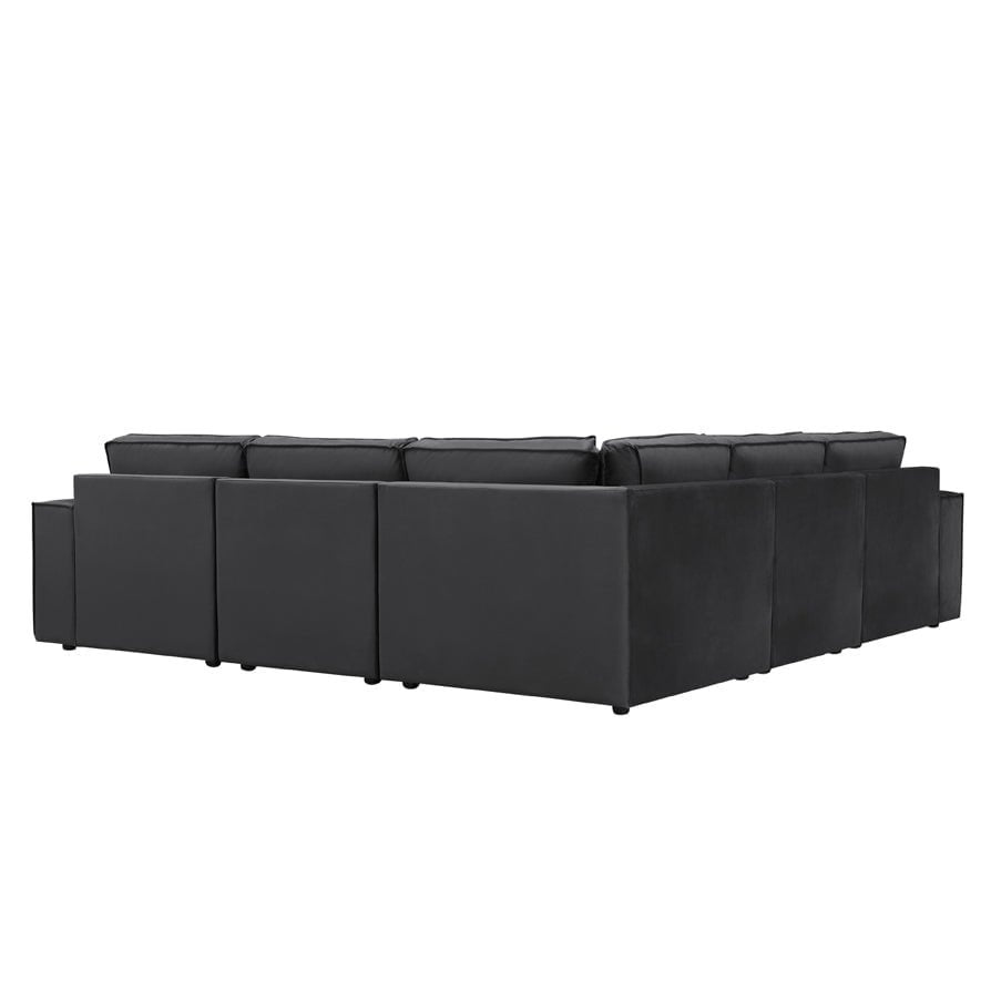 Brooklyn Large Right Hand Black & Feather Corner Sofa - Ink