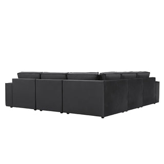 Brooklyn Large Right Hand Black & Feather Corner Sofa - Ink