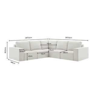 Brooklyn Large Right Hand Black & Feather Corner Sofa - Ink