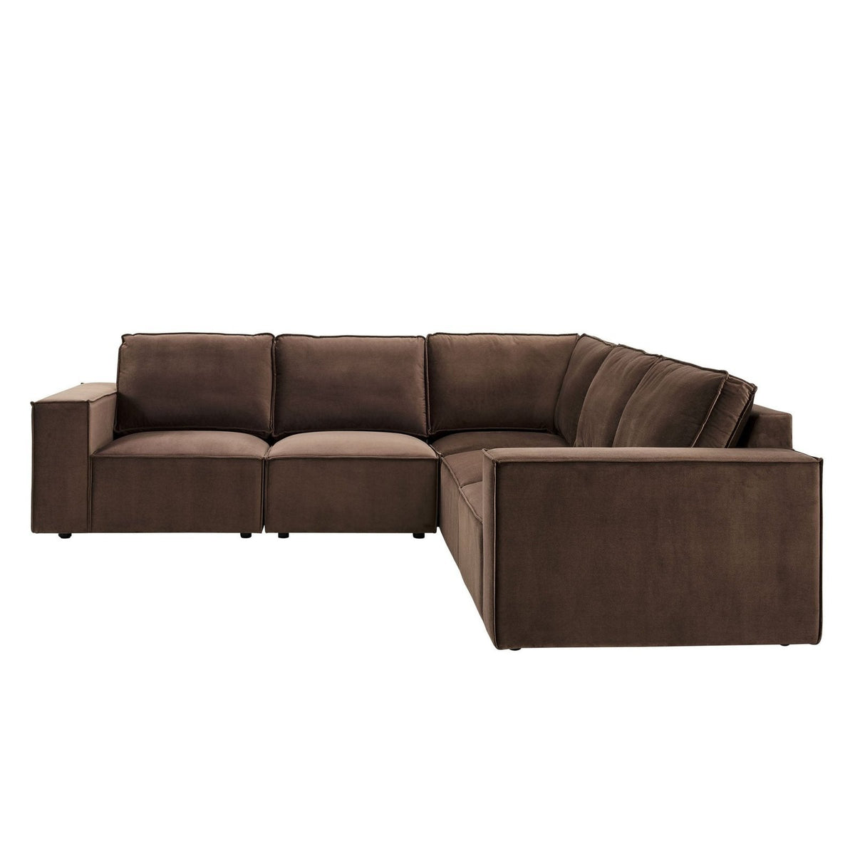 Brooklyn Large Right Hand Corner Sofa - Cappuccino – Feather & Black