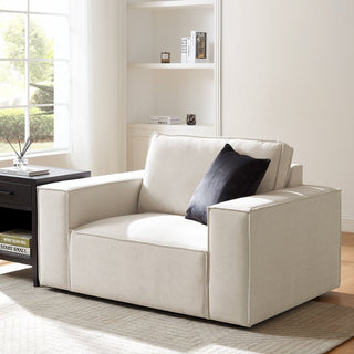 Brooklyn Loveseat Feather & Black - Ivory