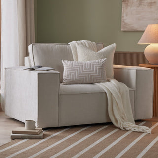Brooklyn Loveseat Feather & Black - Ivory