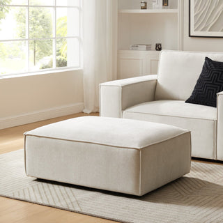 Brooklyn Pouffe - Ivory – Feather & Black