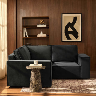 Brooklyn Small Corner Black & Feather Sofa - Ink
