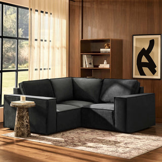 Brooklyn Small Corner Black & Feather Sofa - Ink