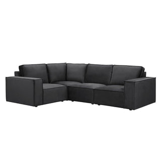 Brooklyn Small Left Hand Feather & Black L-Shape Sofa - Ink