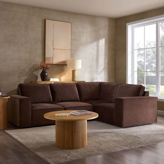 Brooklyn Small Right Hand L-Shape Sofa - Cappuccino – Black & Feather