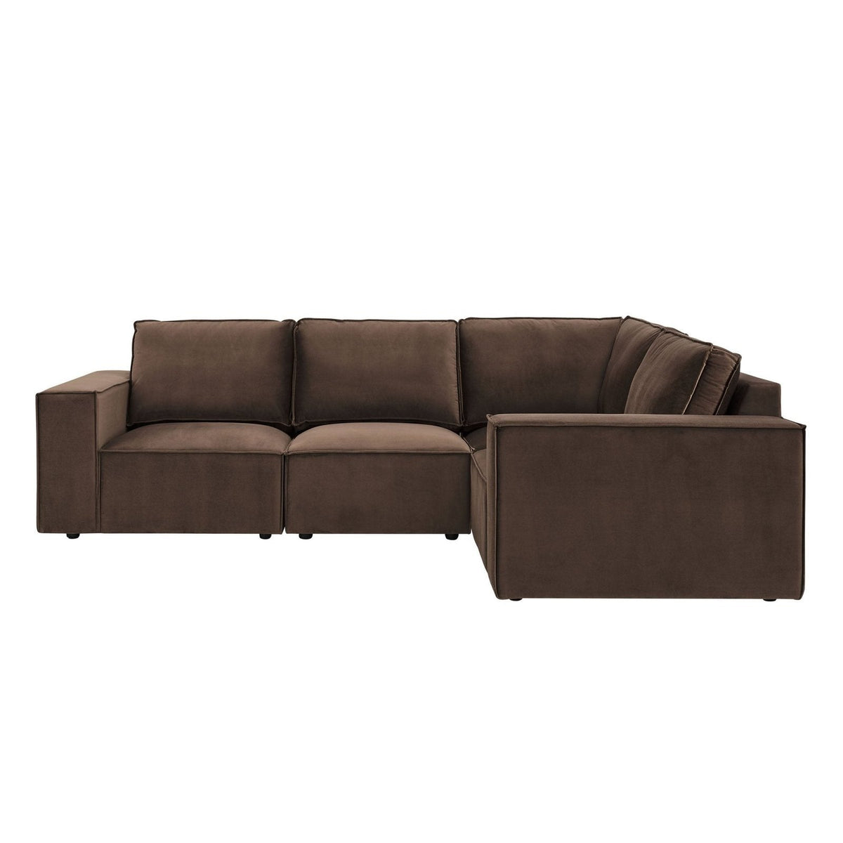 Brooklyn Small Right Hand L-Shape Sofa - Cappuccino – Black & Feather