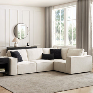 Brooklyn Small Right Hand L-Shape Sofa - Ivory – Black & Feather