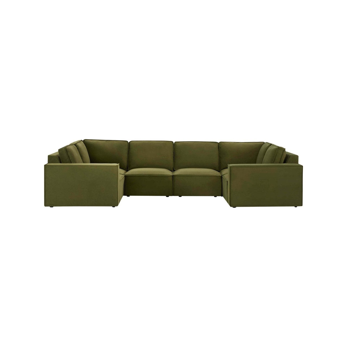 Brooklyn U-Shape Sofa Feather & Black - Muted Moss