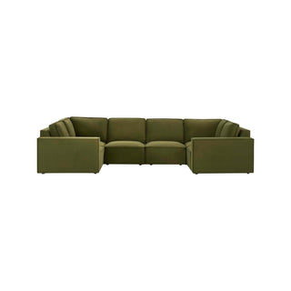 Brooklyn U-Shape Sofa Feather & Black - Muted Moss