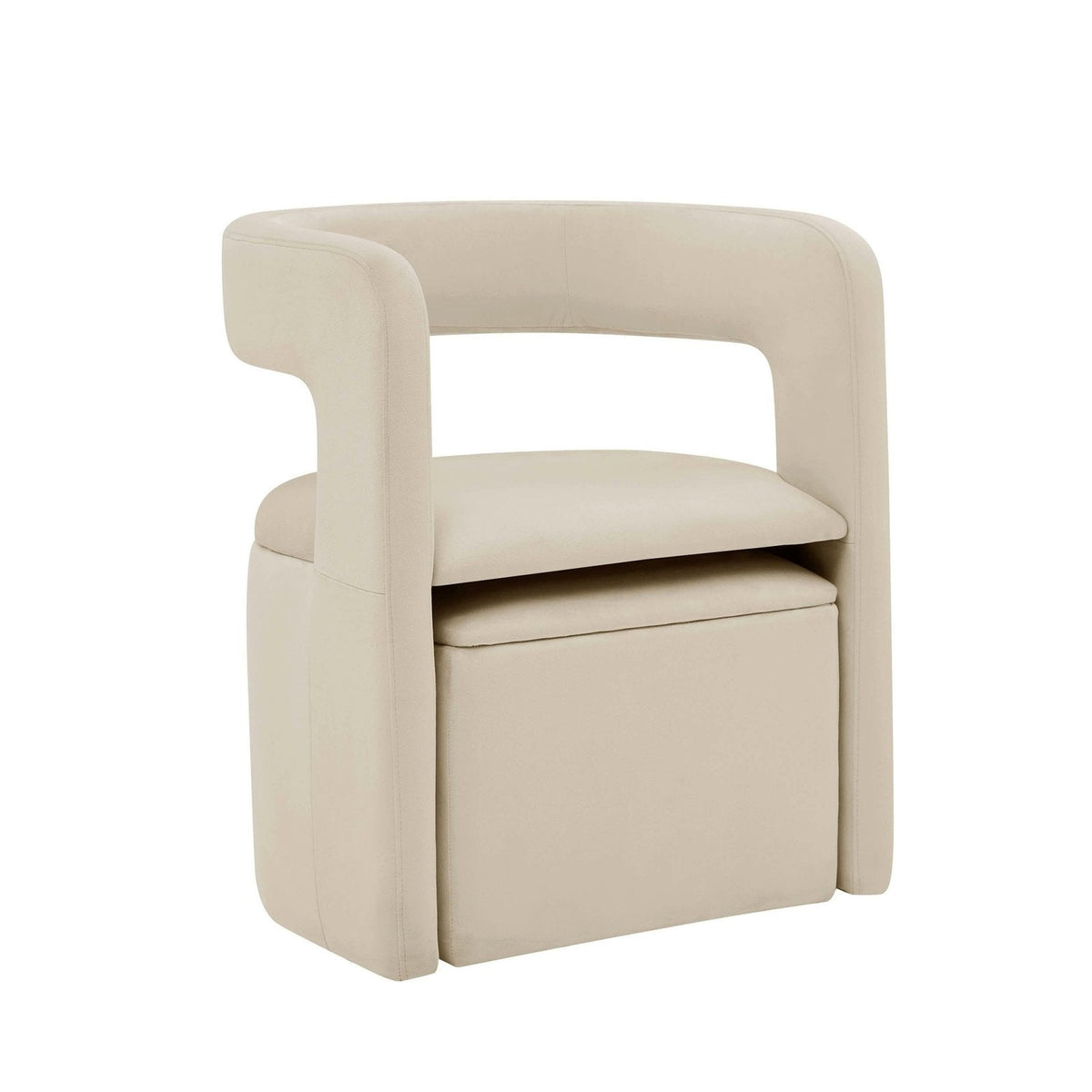 Bryony Accent Feather & Black Chair - Ecru