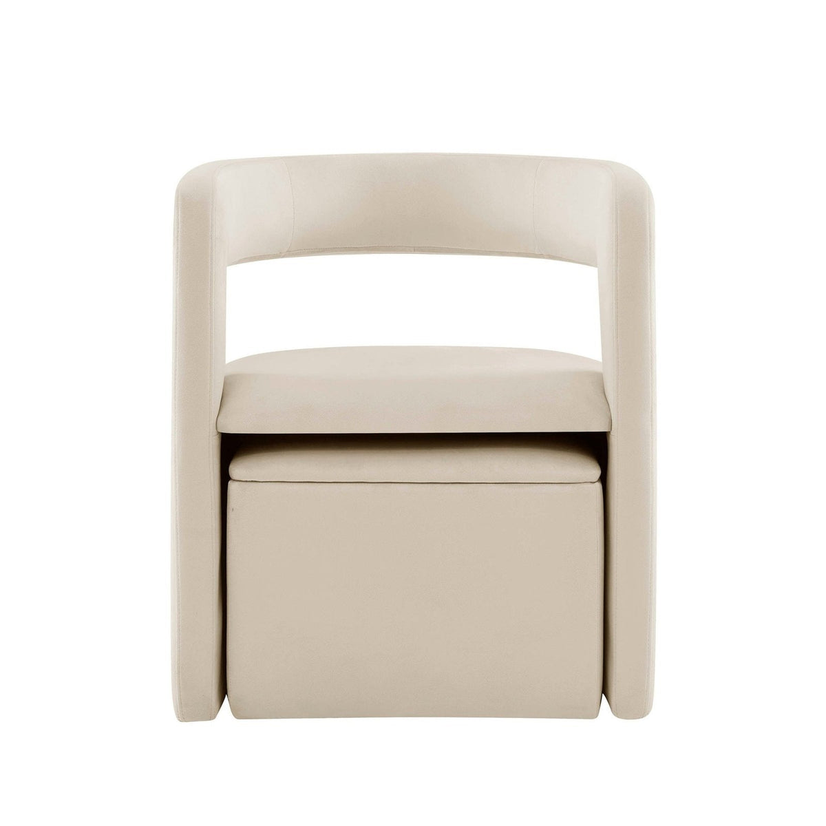 Bryony Accent Feather & Black Chair - Ecru