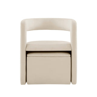 Bryony Accent Feather & Black Chair - Ecru