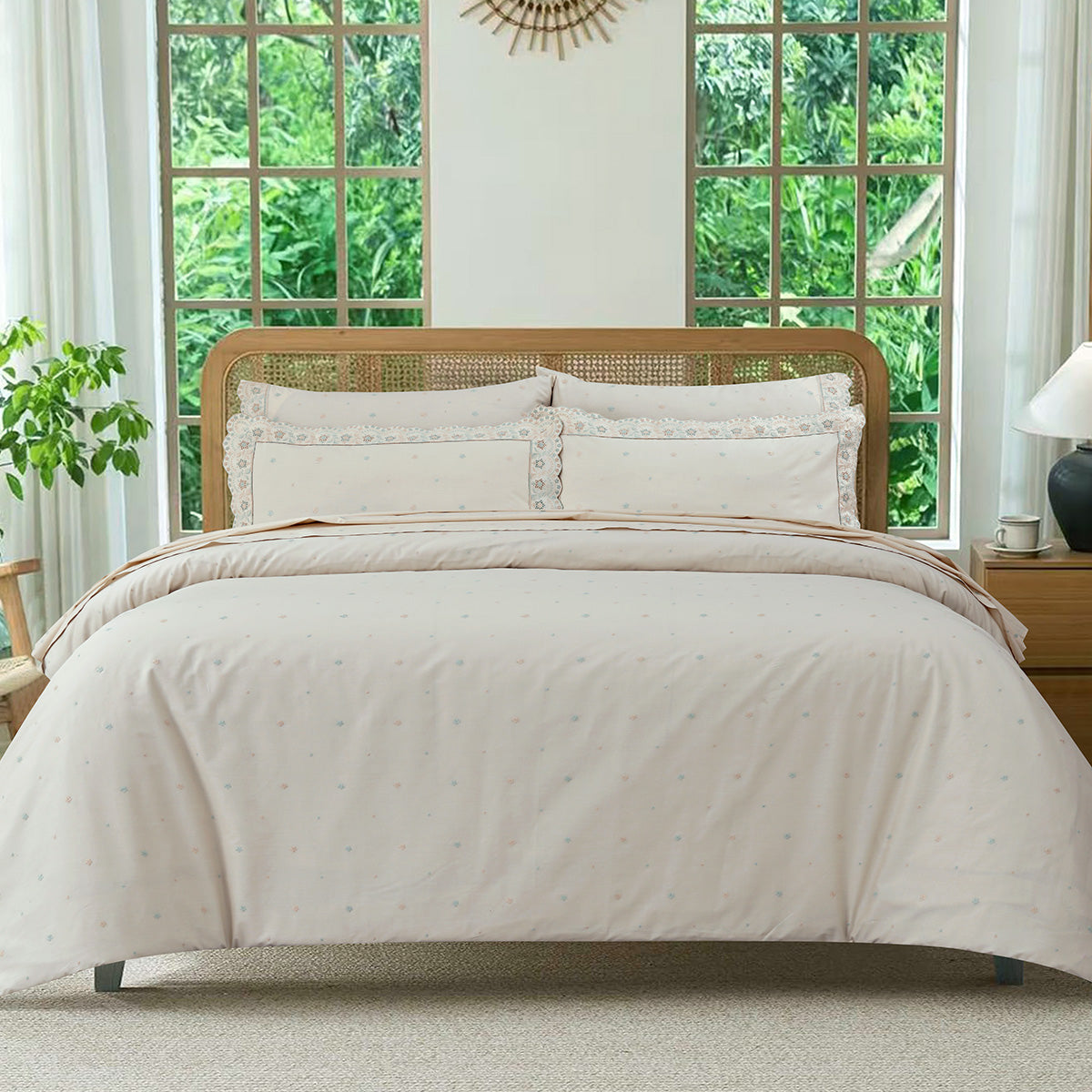 Embroidered Cotton Bed Sheet Set BS-443B