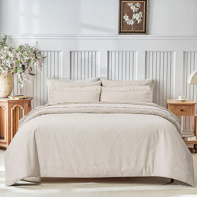 Embroidered Cotton Bed Sheet Set Off White BS-444A