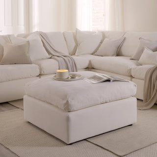 Cairo Feather Pouffe - Vanilla – Feather & Black